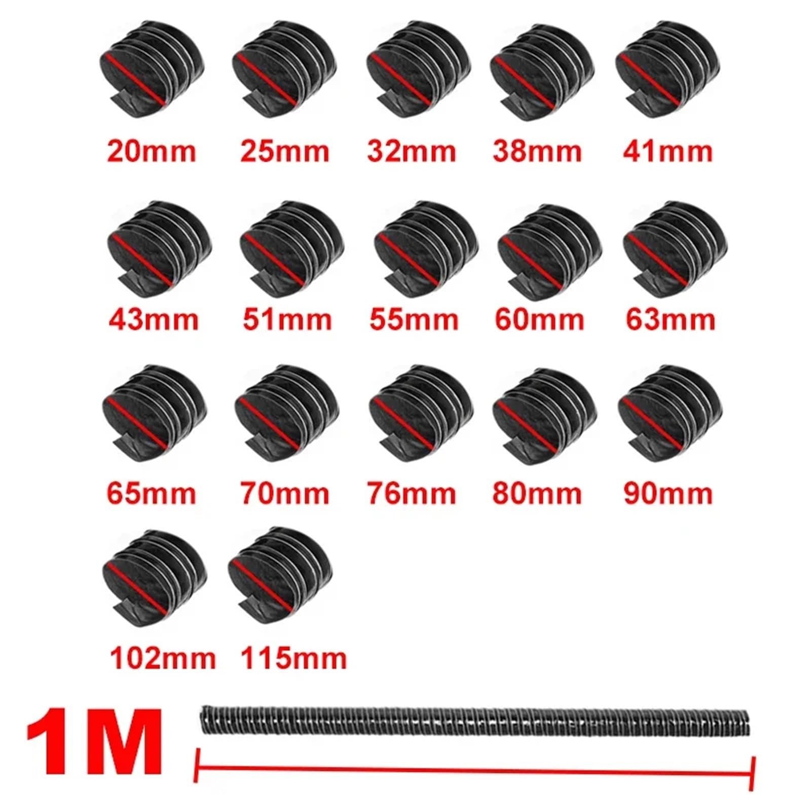 Zestaw dolotowy powietrza 1m Uniwersalny wąż dolotu powietrza do maski samochodu, odporny na zimno, ciepło, elastyczny, średnica wewnętrzna: 20-115 mm(90mm)