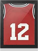 TOYANDONA Moldura para Camisa de Futebol Americano: Caixa de Madeira para Exibir Camisas de Futebol Americano, Hóquei, Beisebol, Basquete E , Preta, 35,5 Cm X 28 Cm