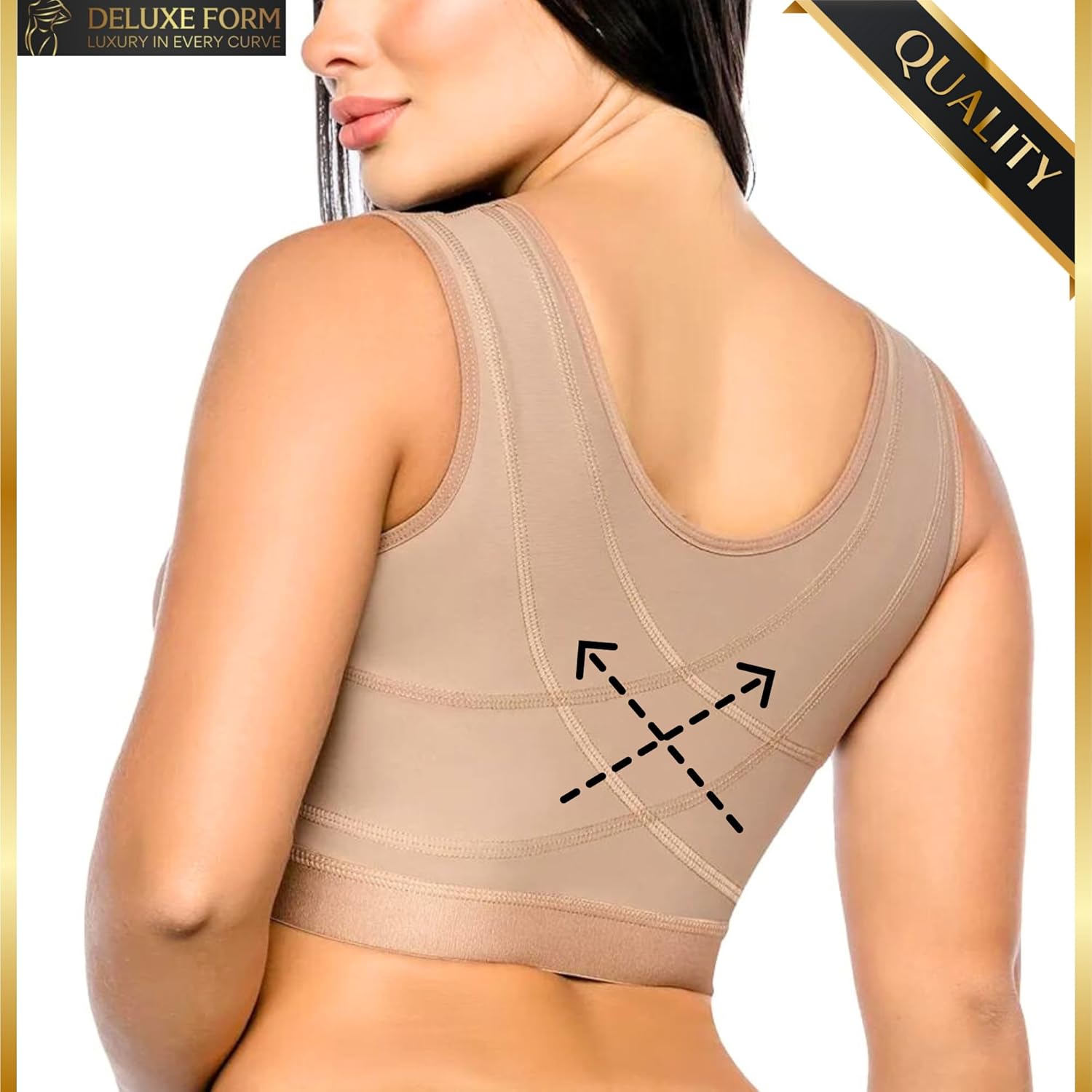 Post Surgery Compression Bra – Front Closure Surgical Bra, Wireless Recovery Support, Colombian Shapewear