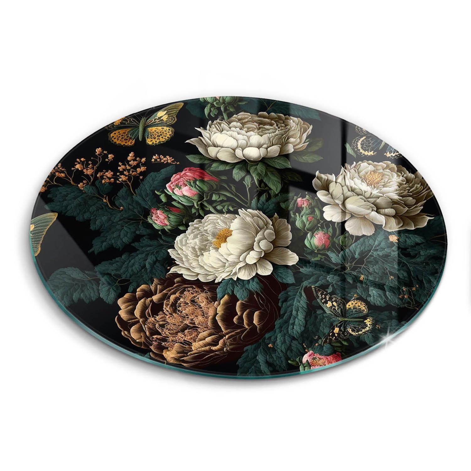 Protection plaque induction haut de gamme 40cm fleurs de pivoine