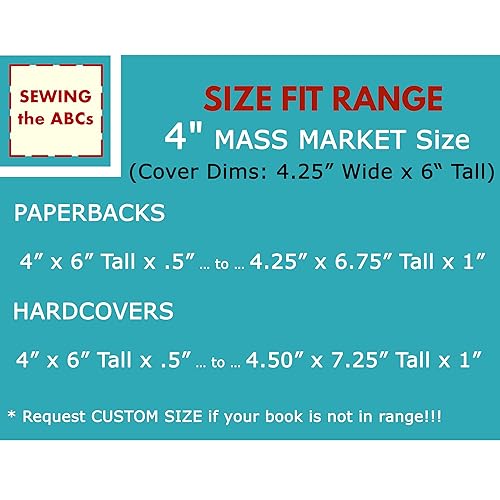 Miniatura 2 de 4 Inch Small Book Cover for Paperback or Hardcover, 4x6, DARK GREY HEATHER Stretch Fabric Book Sleeve for Mass Market Paperback Size (Adults)