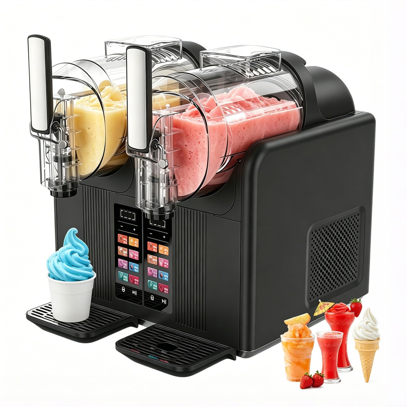 Ghygetrich Frappe Maker, Slushy Maker Slush Machine Slushie Machine Slushy Maker Machine Slushy Machine For Home Black