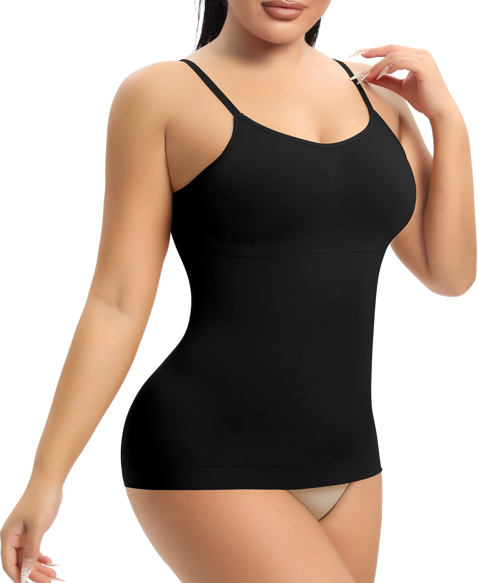 YARRCO Damen Shape Unterhemd Bauchweg Hemdchen Shapewear Trägertop Shaping BH Hemd Formendes Top Body Shaper Nahtloses Figurformendes Tanktop