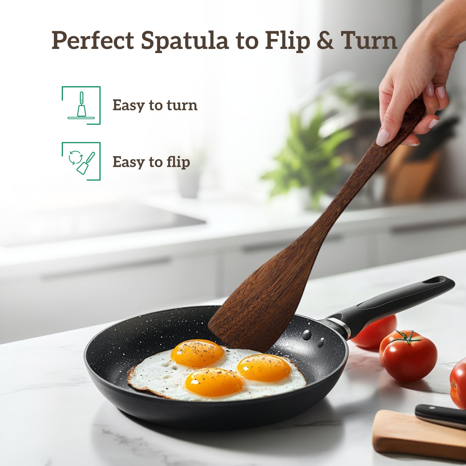 Atyhao Spatules en bois Spatule en Teck Cuisson Maison Pelle à Frire en Atyhao Spatules en bois Spatule en Teck Cuisson Maison Pelle à Frire en
