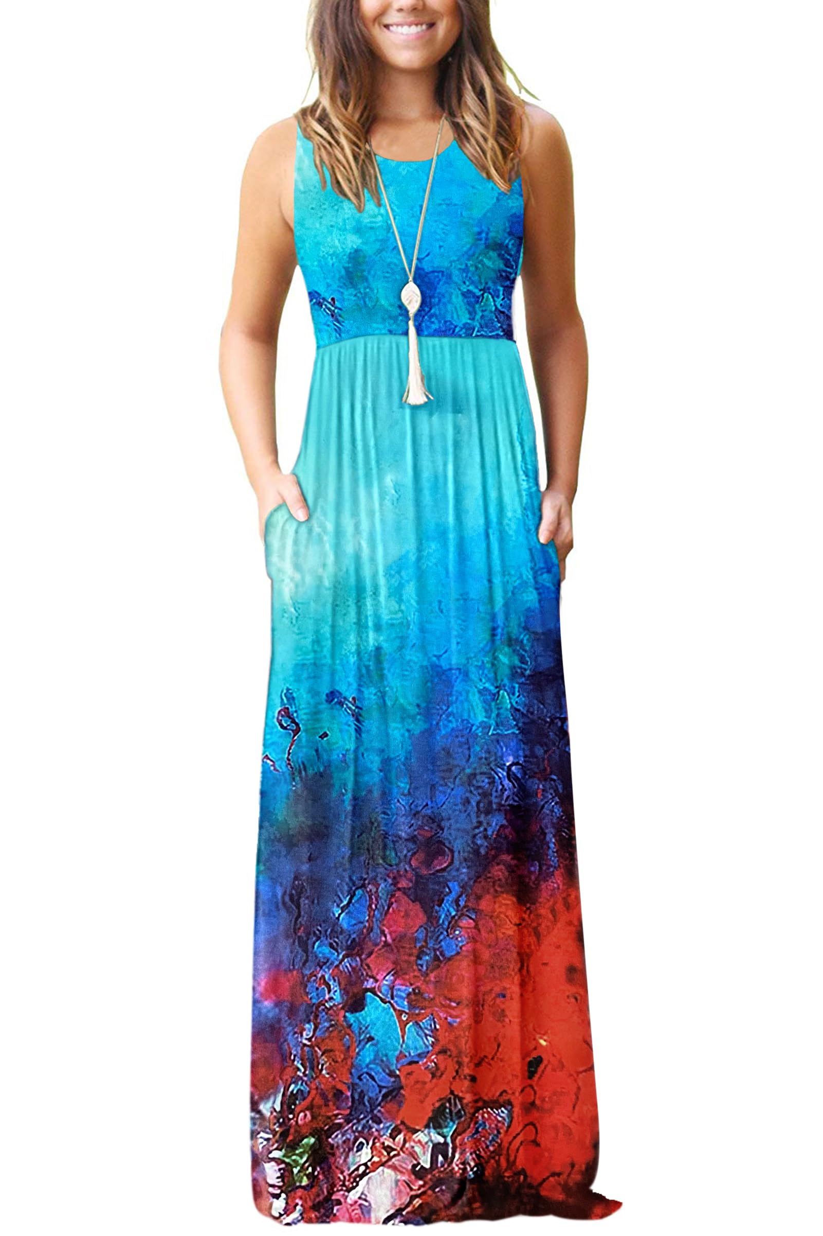 AUSELILY Women's Classic Sleeveless Loose Plain Casual Long Maxi Dresses for Women 2026