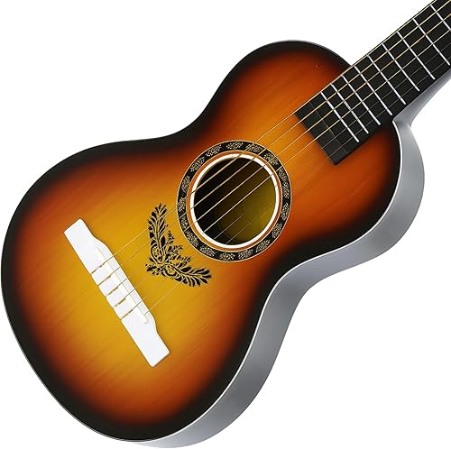 Vista 16 de Guitarra acústica de 23 pulgadas, guitarra de juguete de 6 cuerdas para niños, cuerdas de acero realistas, primer instrumento musical para Caoba