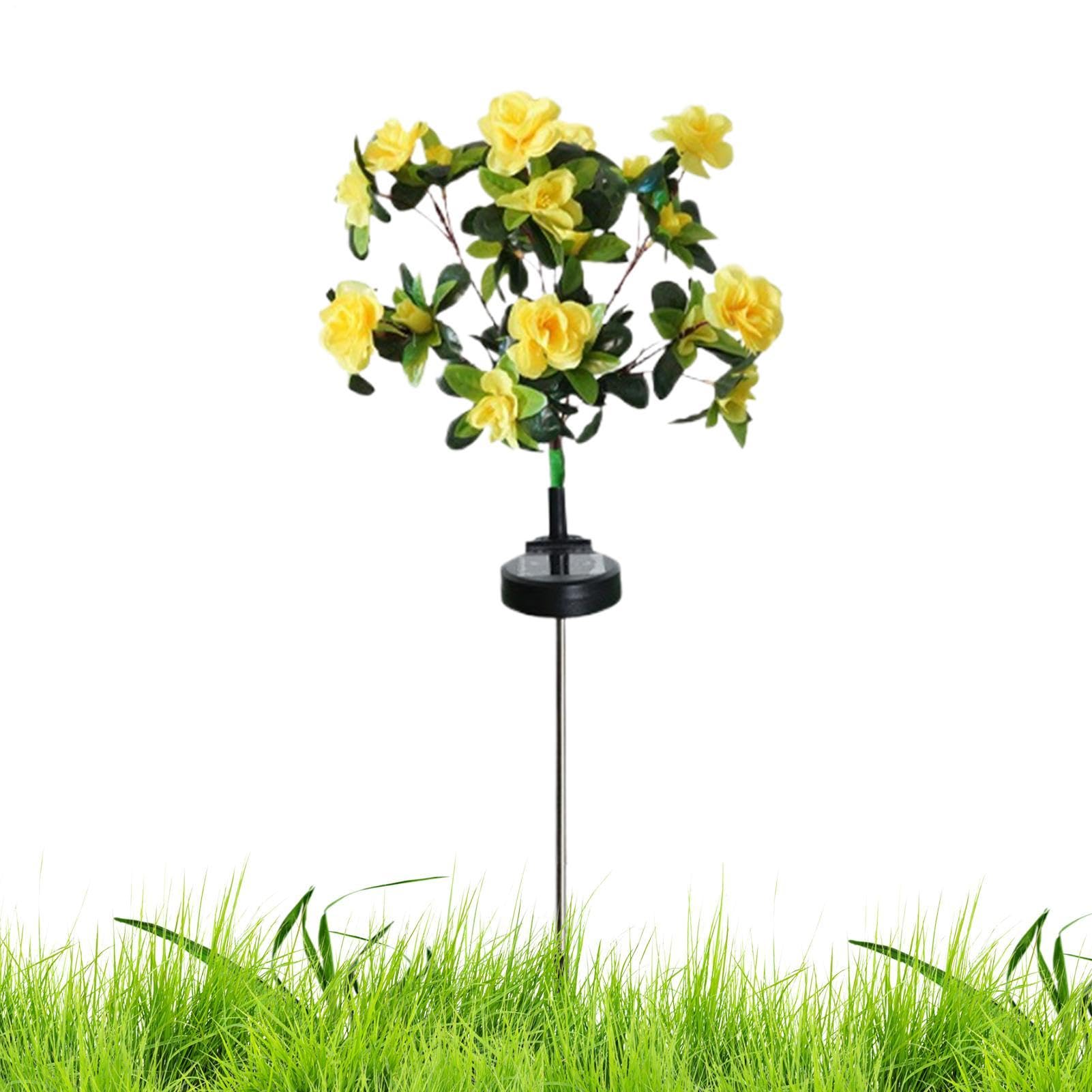 Flores solares para tumba que iluminan el recuerdo de sus seres queridos con luces de colores