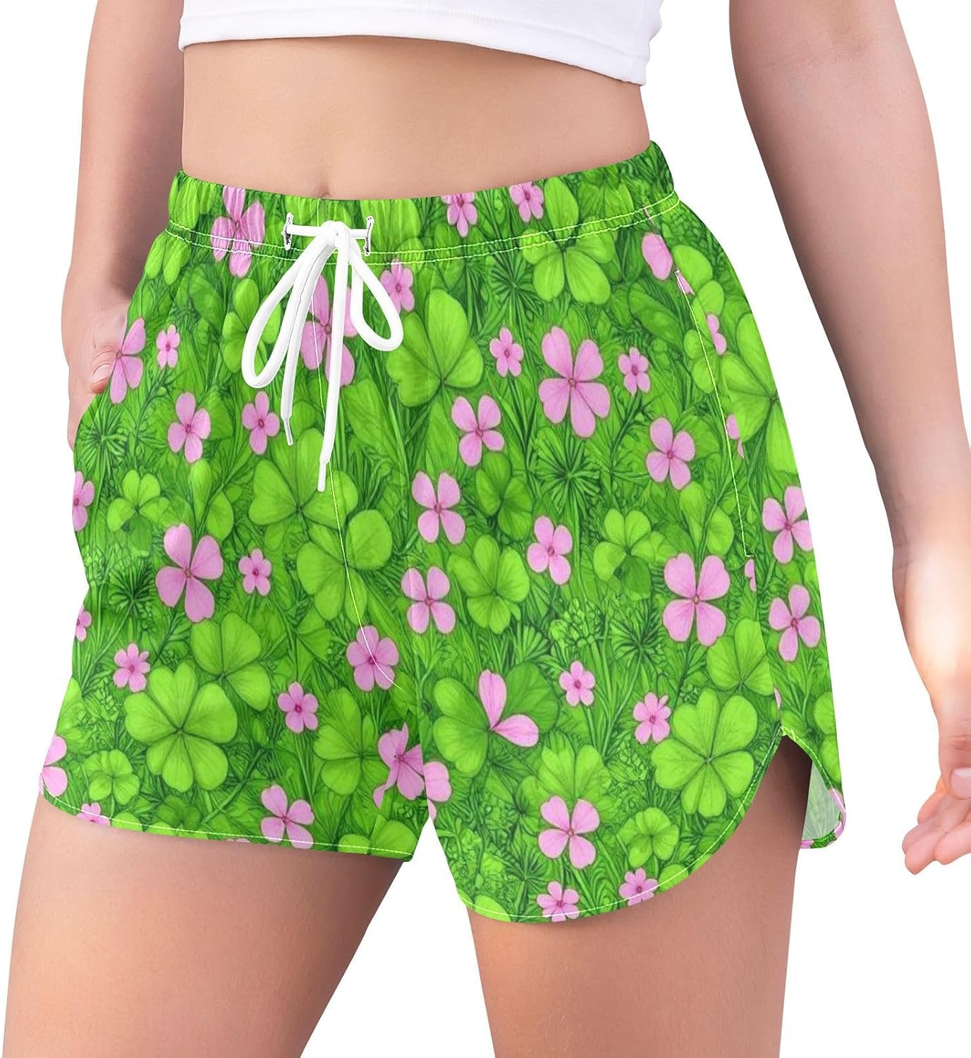 Women's Quick Dry Athletic Shorts with Built-in Boxer Liner image 2