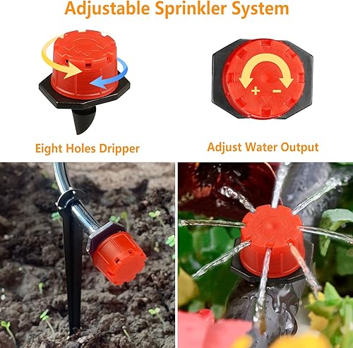 Miniatura 5 de Kit de accesorios de riego por goteo para tubos de 14 pulgadas, 240 conectores de línea de goteo para sistemas de goteo, boquillas, micro goteo,
