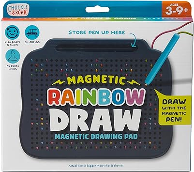 Chuckle & Roar Magnetic Rainbow Drawing Pad & Stencil Edition – Mess-Free Reusable Drawing Board for Kids | Screen-Free Travel Toy for Creative Play