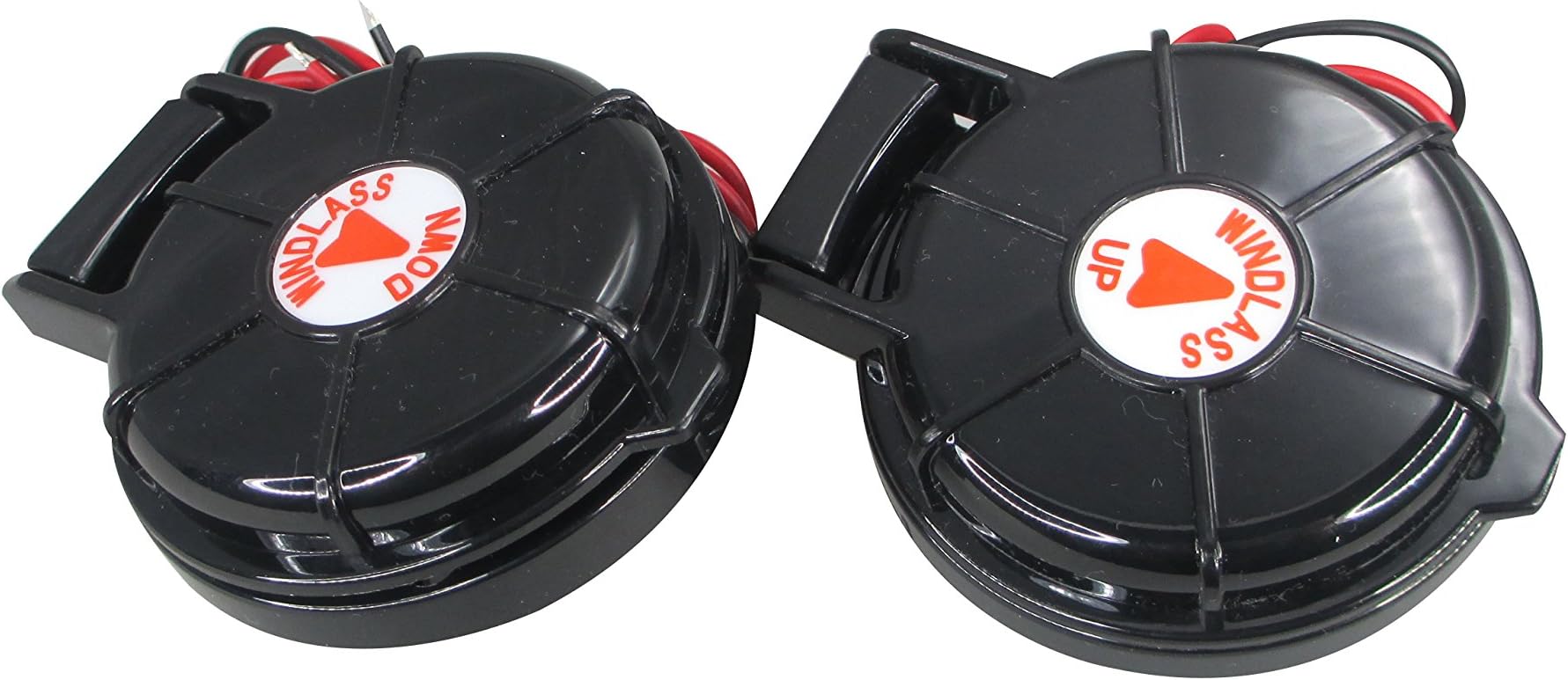Pactrade Marine Boar Anchor Windlass Winch Foot Compact Switch Black 1 Pair Up and Down 12/24V 5A Hardware (Black Housing)