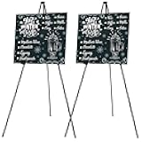 2 Packs Easel Stand for Display Easels for Signs Black Easel Floor Tripod Standing Poster Easel, Lightweight Metal Portable Welcome Board Stand, Base 63