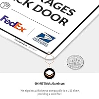 Vista 6 de Letrero de entrega del paquete, instrucciones de entrega (idioma español no garantizado), 10 x 7 pulgadas, aluminio 040 sin óxido, resistente a