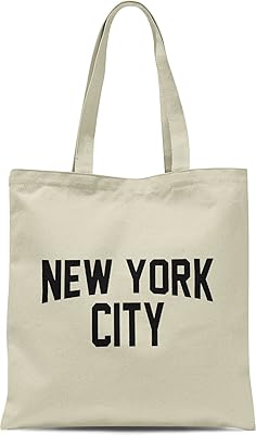 NYC Tote Bag New York City 100% Cotton Canvas Screenprinted Event NYC (Natural)