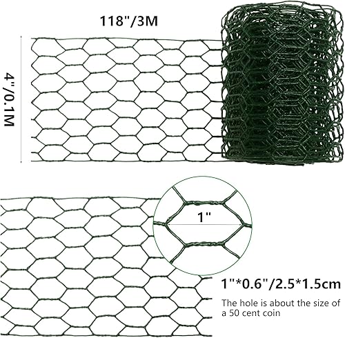 Miniatura 7 de Aboofx Red de alambre de pollo para manualidades, 78.7 x 13.7 pulgadas, alambre de pollo floral, valla de alambre hexagonal ligera para