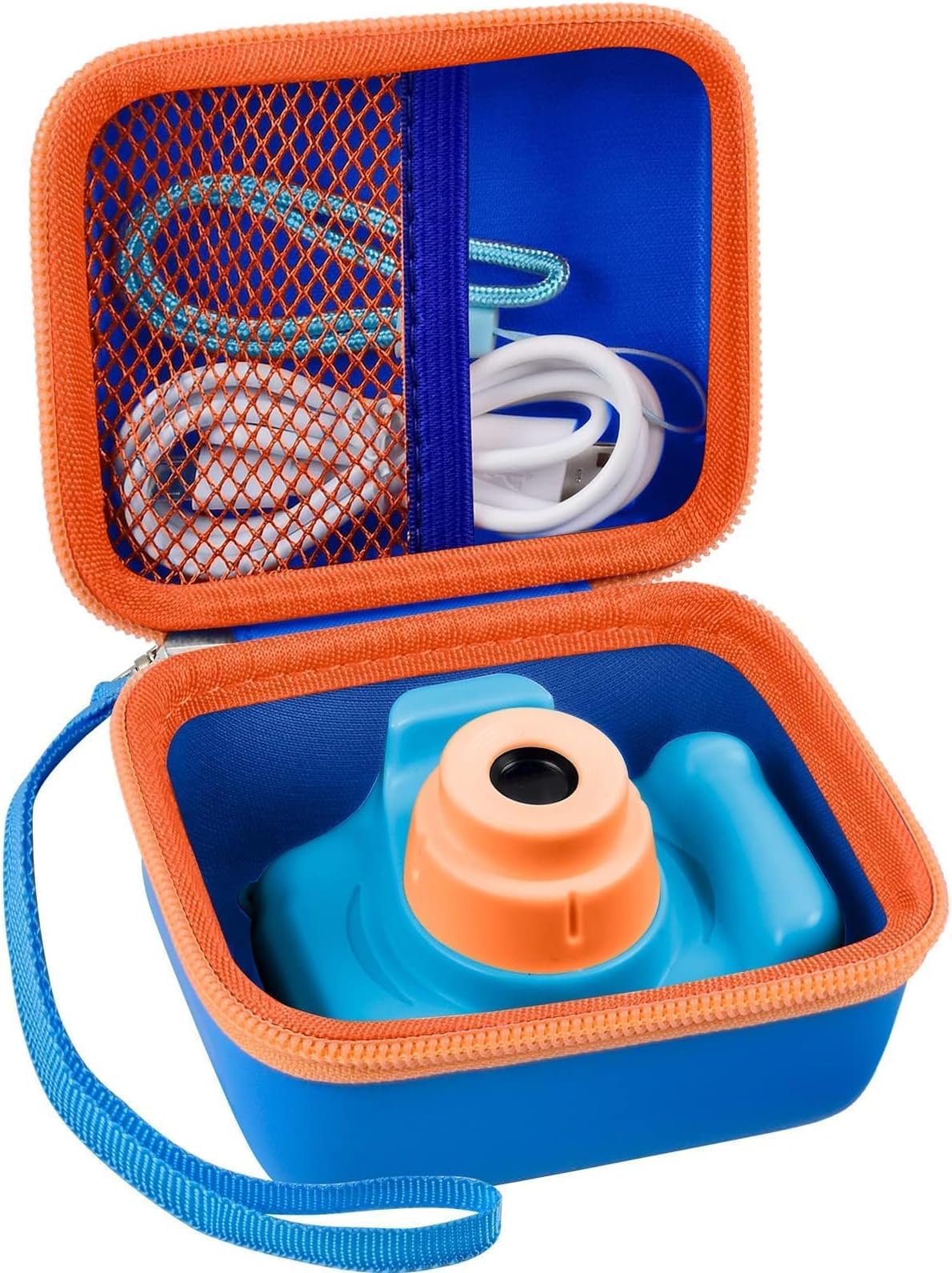 ANKHOH Kids Camera Case for Seckton for Desuccus for PROGRACE for GKTZ for Dylanto for Rindol for One'sMore for HANGRUI Digital Camera Storage Box Holder for Cable Accessory-Bag Only(Deep Blue)