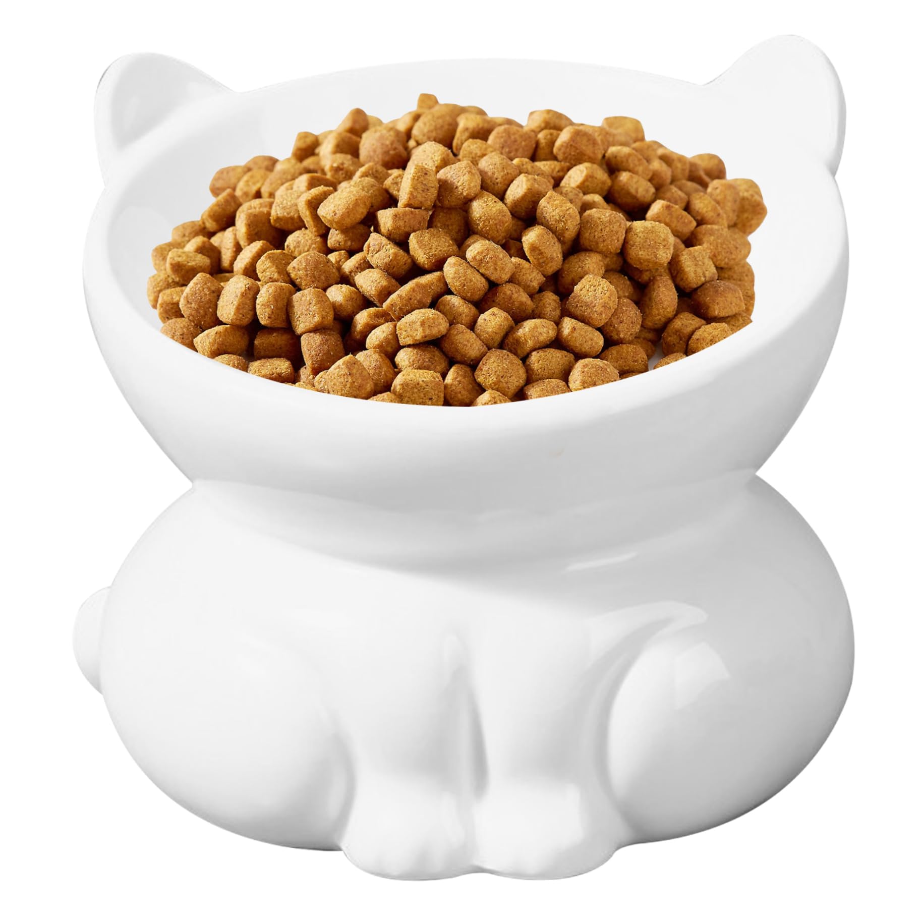 AEIOFU Elevated Cat Bowls Cat-Shaped Tilted Cat Food Bowl ...