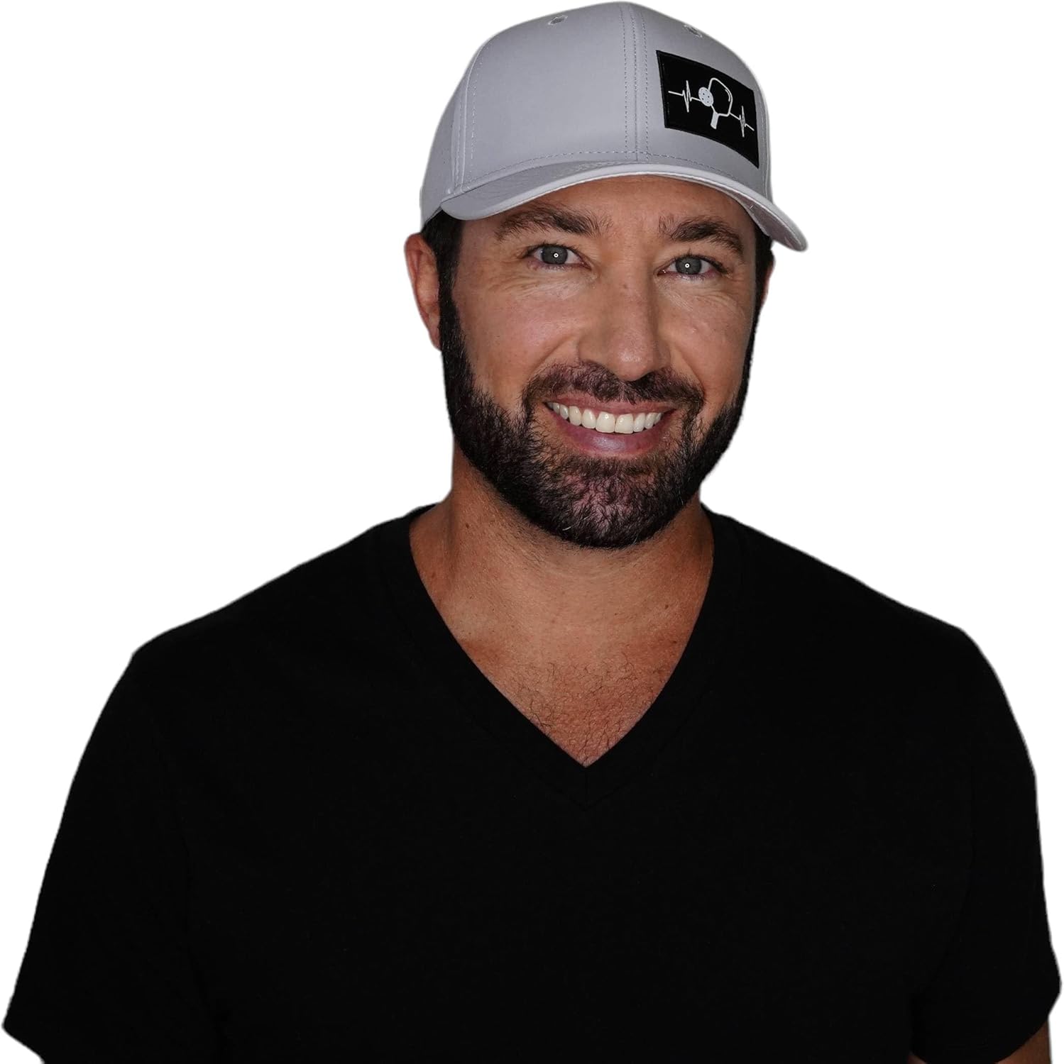 Pickleball Hat - Baseball Hat Fit - Light Gray - Laser Mesh - Image 3