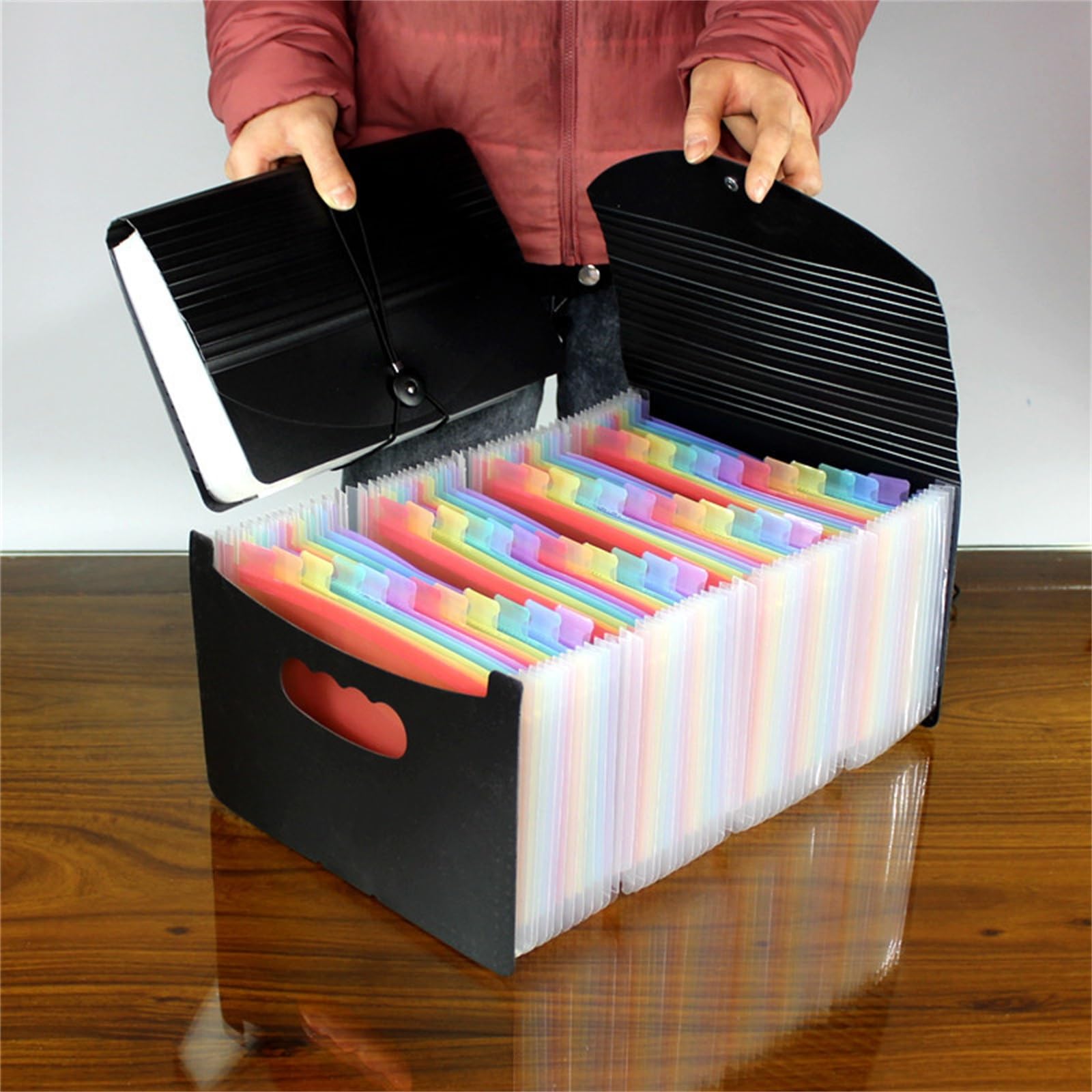 Carpetas de Archivos Bolsa de órganos para Documentos A5 Bolsa de clasificación de facturas Multicapa para la Escuela, la Oficina y el hogar (Negro 2,48 Capas)