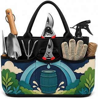 Rain Barrel Weather Garden Tool Bag Organizer for Raised Beds