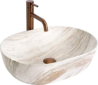Lavabo Sobre Encimera Rea Amelia 48 Saturn Beige 48X34,5X13,5Cm