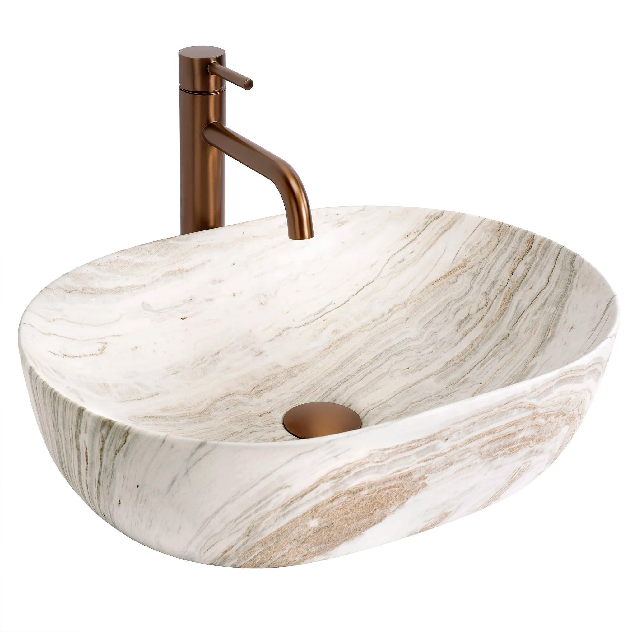 Lavabo Sobre Encimera Rea Amelia 48 Saturn Beige 48X34,5X13,5Cm