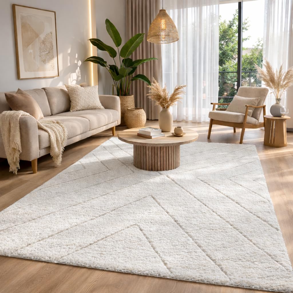 Tapis Shaggy Bohème - Multicolore - 160x213cm - Tapis salon et chambre