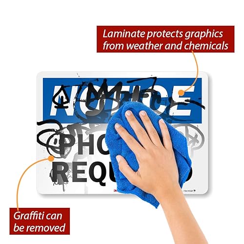 Miniatura 8 de SmartSign - S-5218-PL-10 "Aviso - Se requiere identificación con foto"  7" x 10" Plástico NegroAzul sobre Blanco