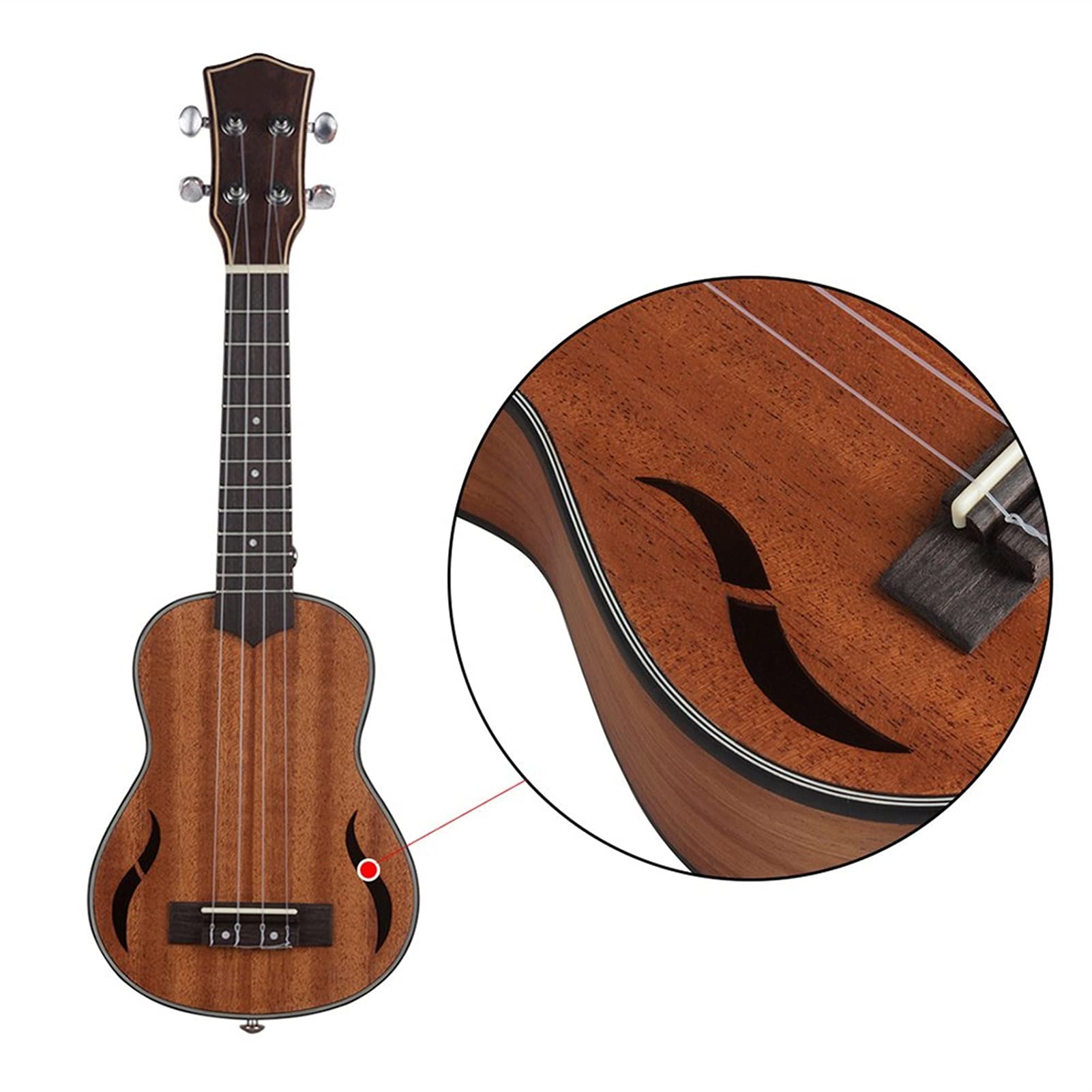 21 Pollici Ukulele Mahogany Soprano Ukulele Musica Gift Strumento 4 Corde Chitarra Hawaiana con Set Completo di Accessori Ukuleles Ukelele Starter Kit