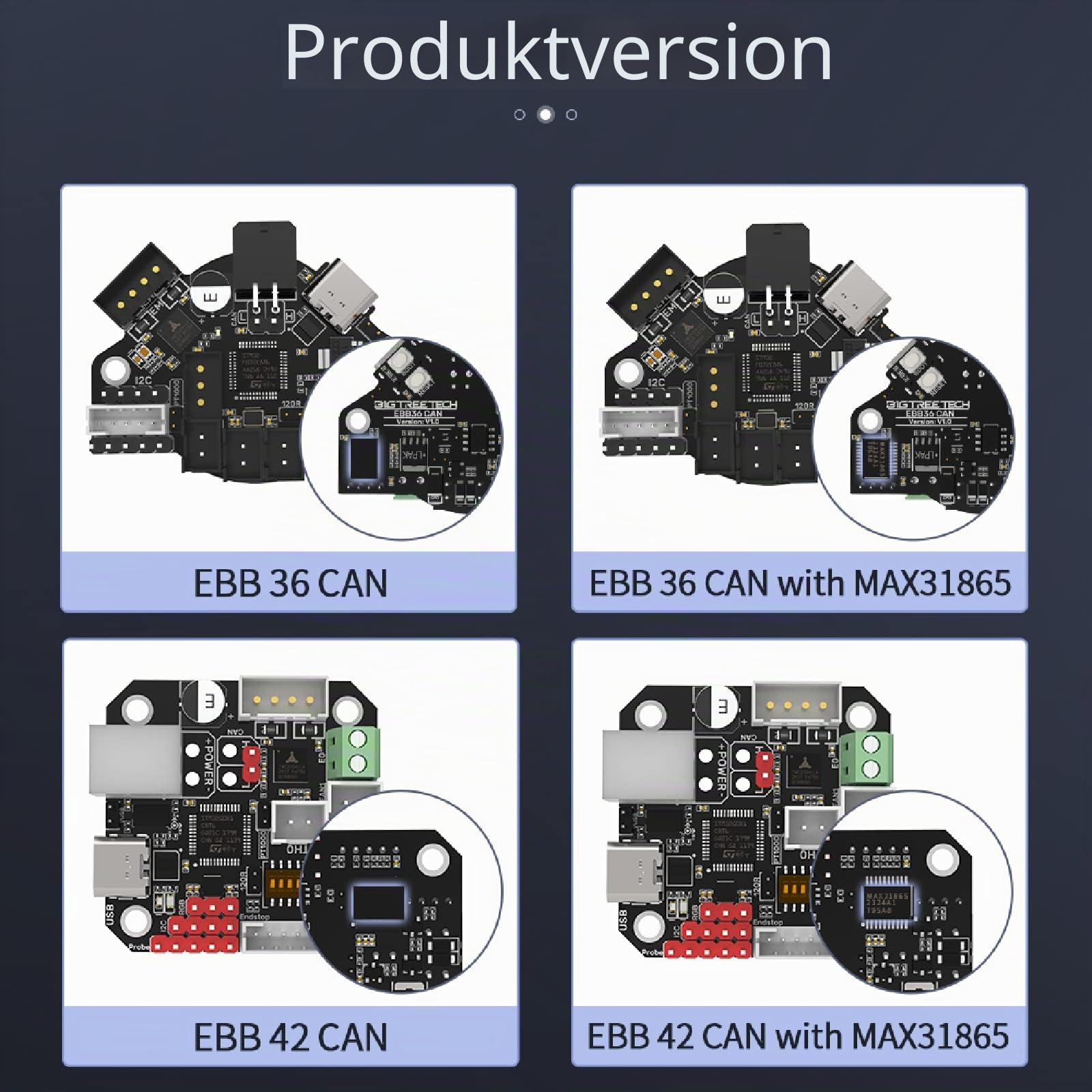 BIGTREETECH EBB 36 CAN V1.2, Schild zum Anschluss von Klipper Erweiterungsgerät, TMC2209 on Board, Unterstützt CANBUS Kommunikation, Entwickelt auf dem STM32G0B1CBT6 Chip, Mehrfachsicherheitsschutz