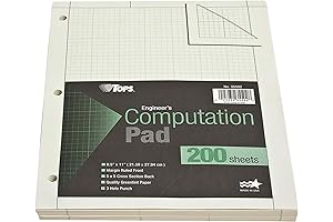 TOPS Green Tint Graph Engineering Computation Pad for Precise Calculations and Note-Taking