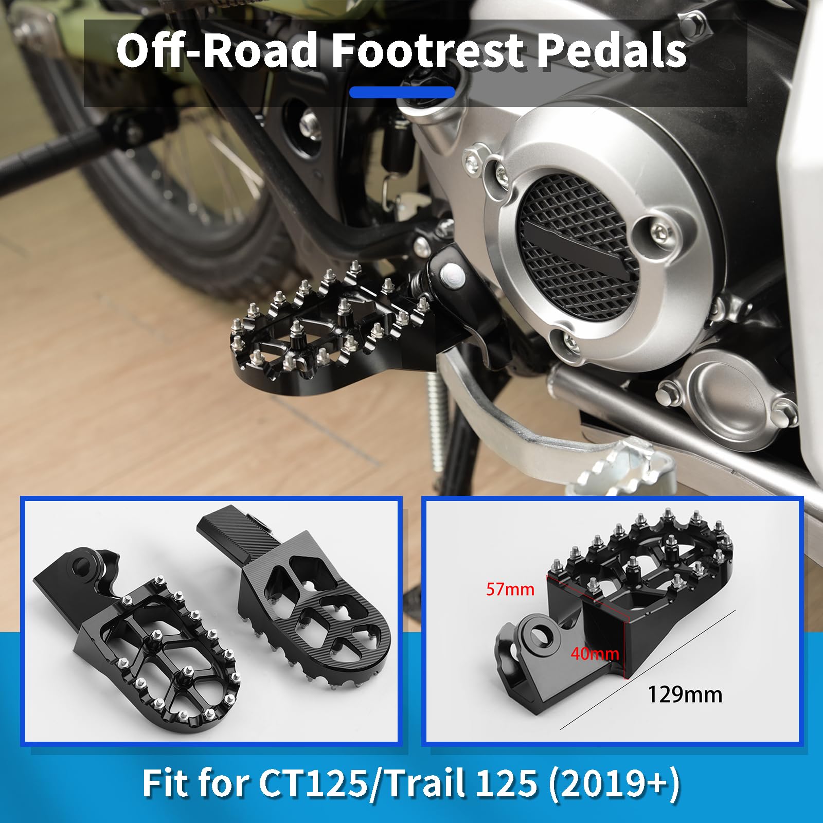 磁器】オートバイフットペグ トレイル用125 CT125 2020-2024 2025用