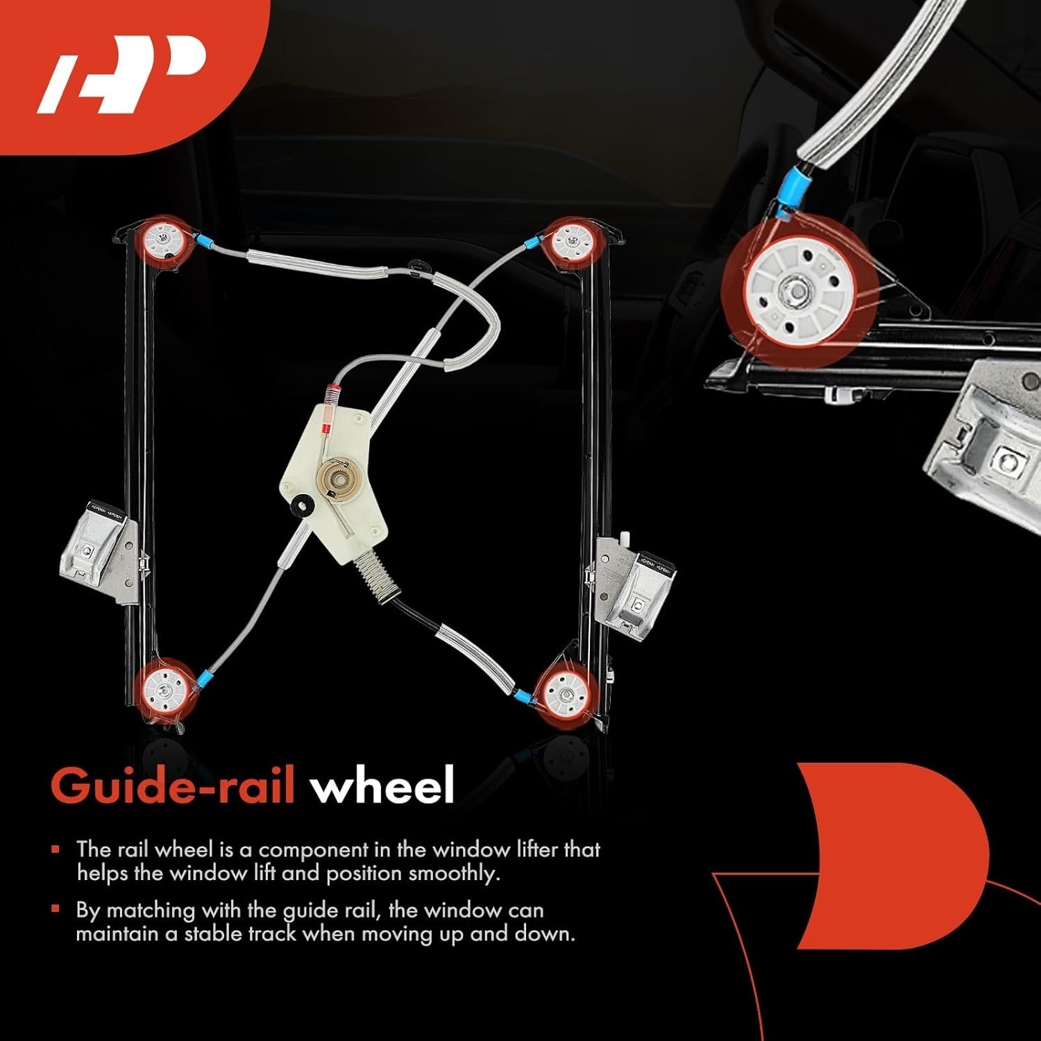 A-Premium Power Window Regulator Compatible with Porsche 911 Boxster Cayman 2006-2012 Front Right Passenger Side