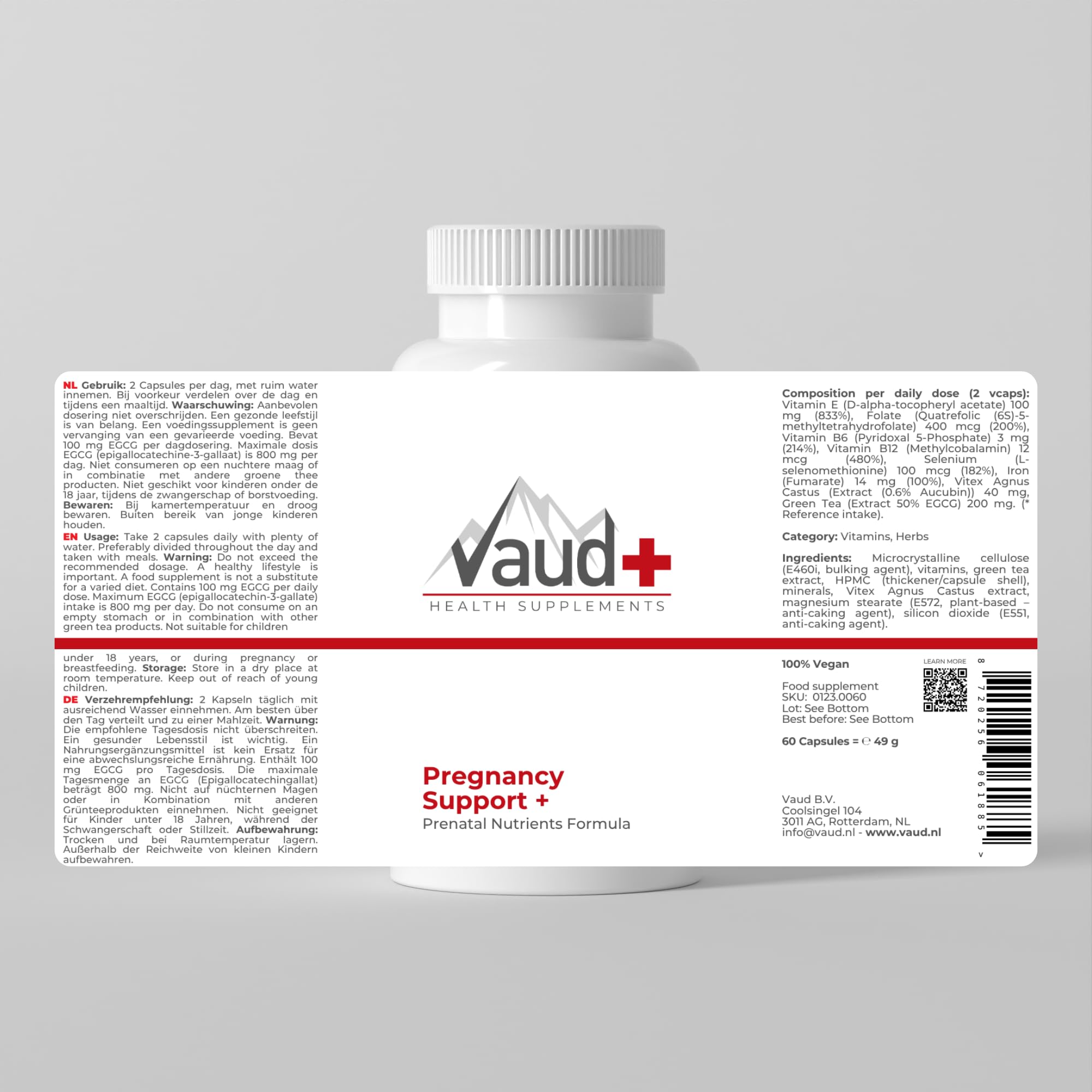 VAUD Kinderwunsch Vitamine Frauen – Folsäure, Eisen, Zink, B12 & Jod