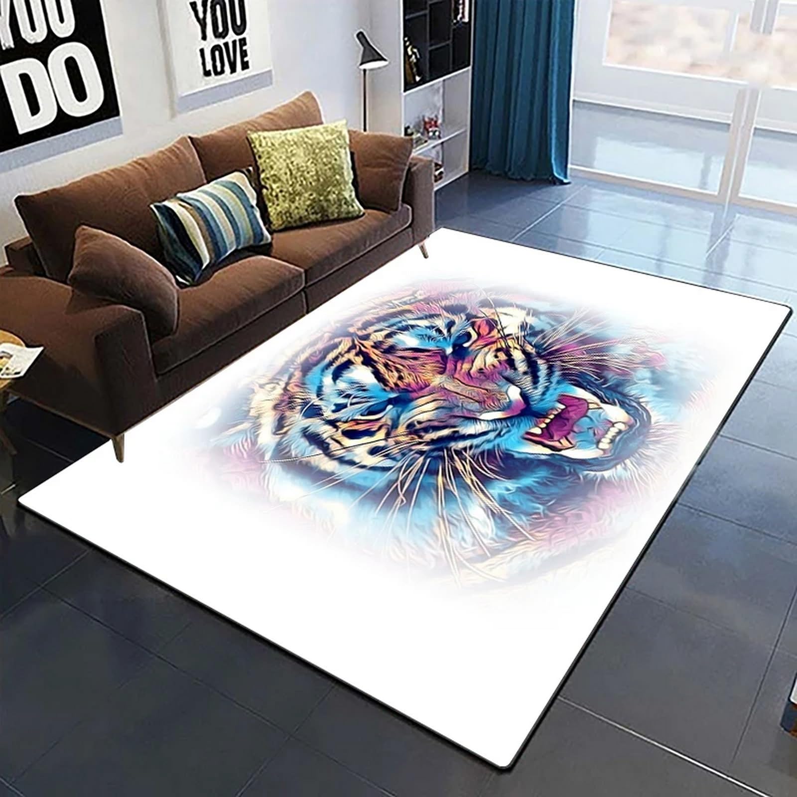 Tapis de chambre tigre imprimé 3D pour ambiance nature sauvage