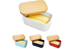 Sweese Large Butter Dish, Porcelain Butter Keeper Holds Up to 2 Sticks