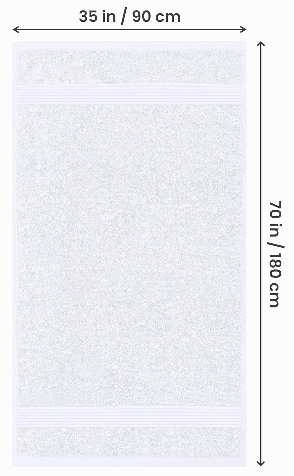 Utopia Towels - Asciugamani Bagno extra Large Confezione da 2-100% Cotone Filato ad Anelli, Ultra Morbido e Altamente Assorbente, Telo da Bagno Spesso 180 x 90 cm (Bianco)