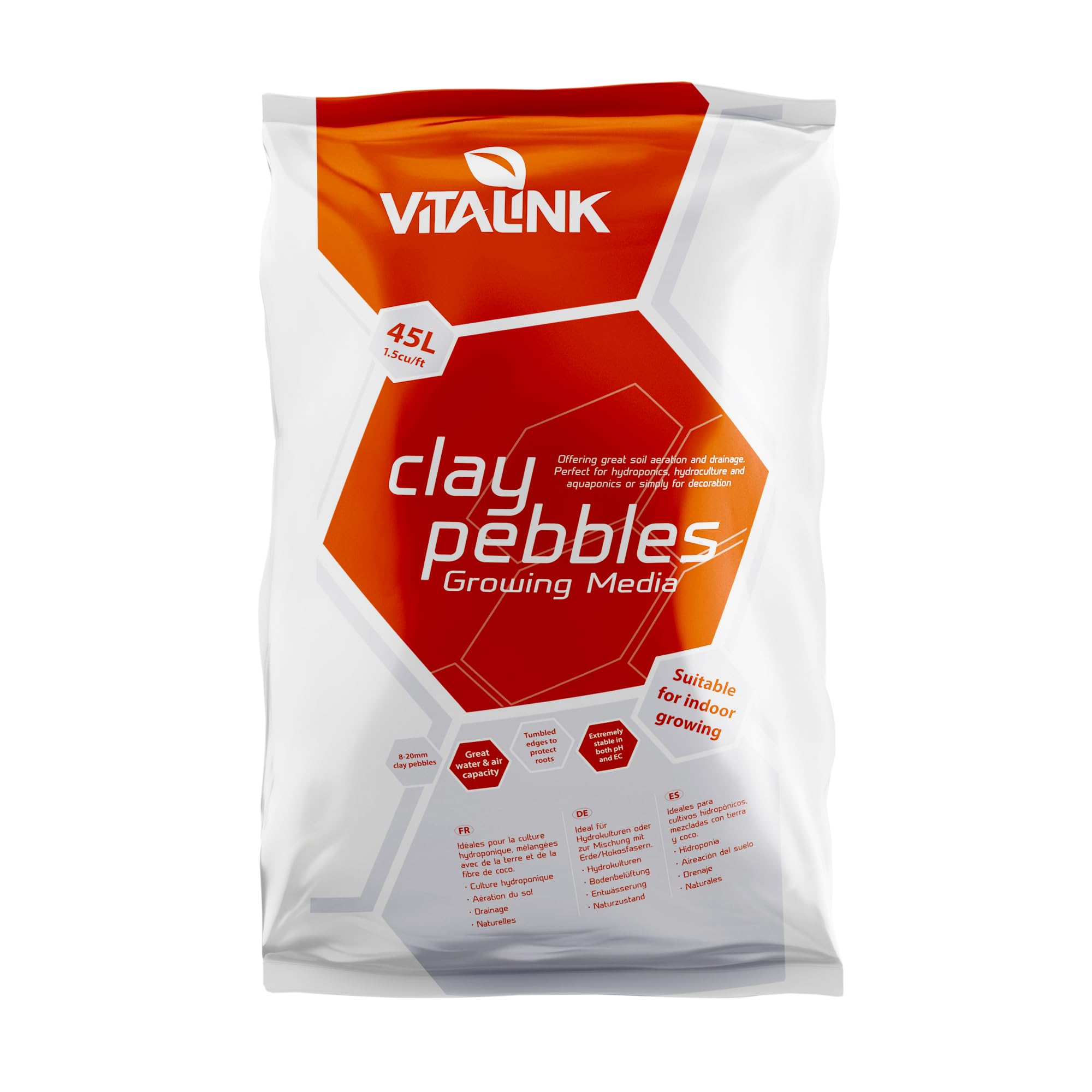 VitaLink02-050-110 45L Clay Pebbles Bag, Red