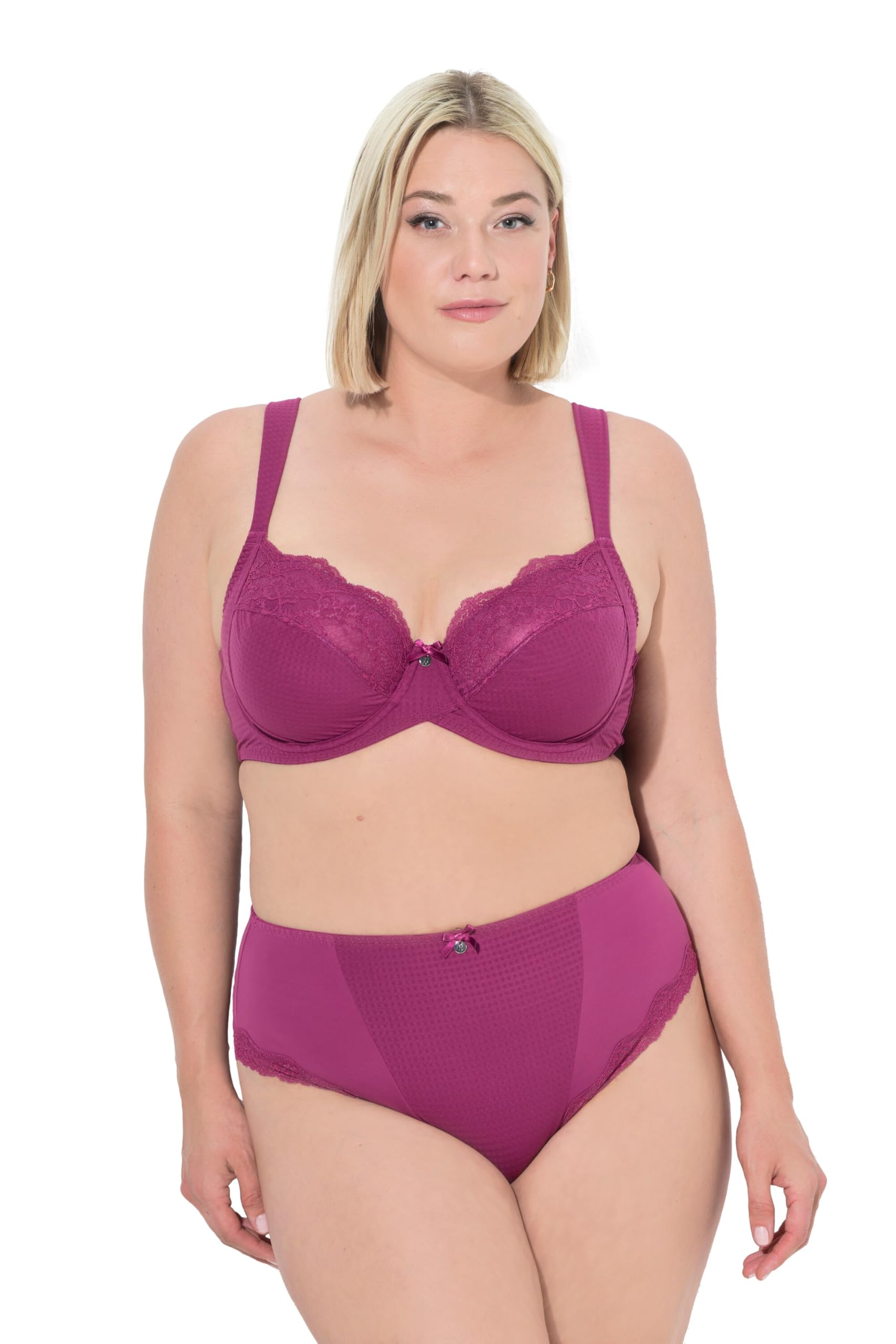 Ulla Popken Damen große Größen Übergrößen Plus Size Bügel-BH, Jacquard, Spitze, Softcups 841686
