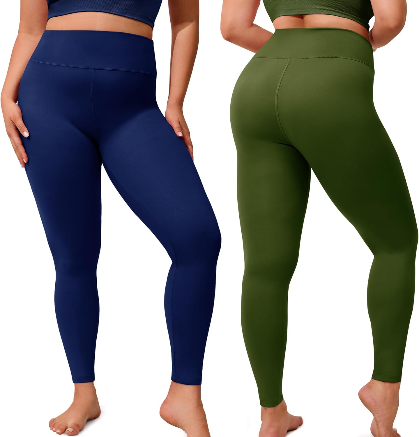 VALANDY Creamlush 3 Pack Plus Size Leggings for Women-High Waisted Soft Stretchy Yoga Pants,L-5XL - Image 2