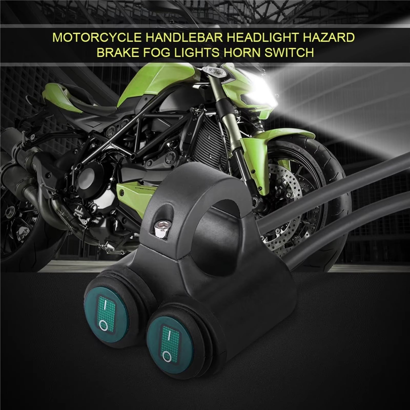 22 Mm Interrupteur Universel Pour Guidon De Moto Phare Frein Antibrouillard Klaxon Double Bouton De Commande Accessoires Moto Contacteur d'Allumage(C)