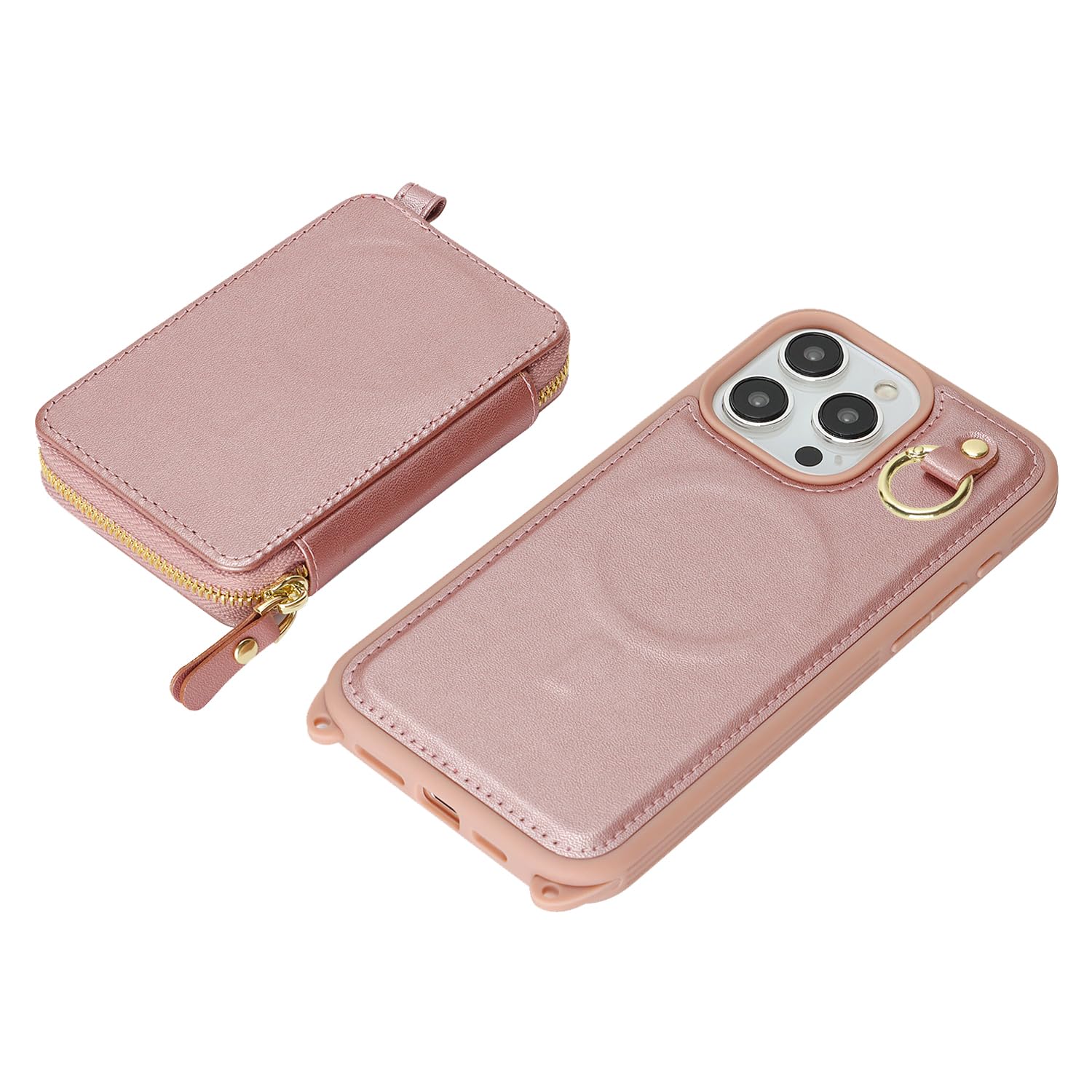 Cavor Custodia a portafoglio per iPhone 12 Pro Max con porta carte per donne e uomini, custodia per iPhone 12 Pro Max con cinturino, custodia per telefono con cordino a tracolla, magnetica staccabile
