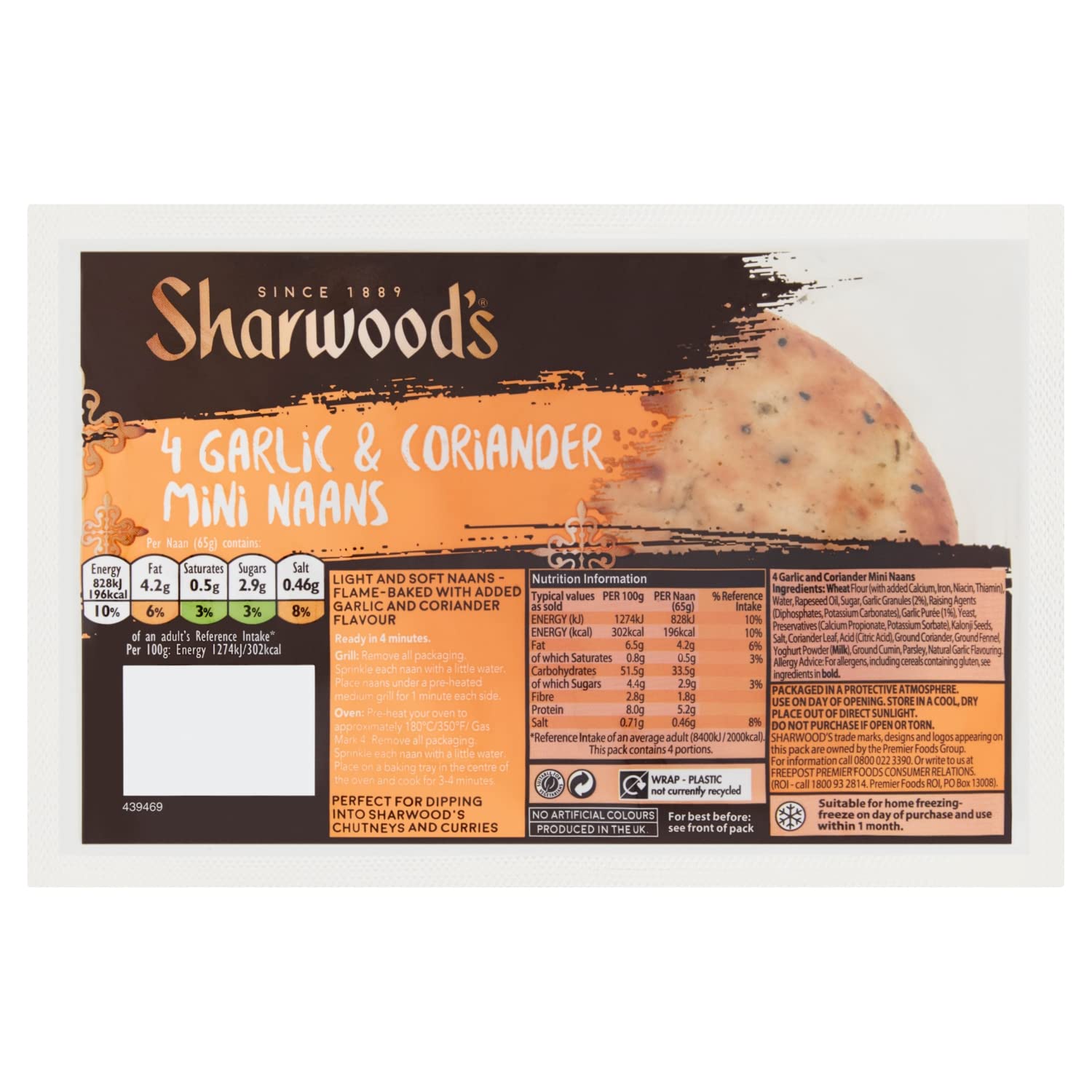 Sharwood's 4 Garlic & Coriander Mini Naans