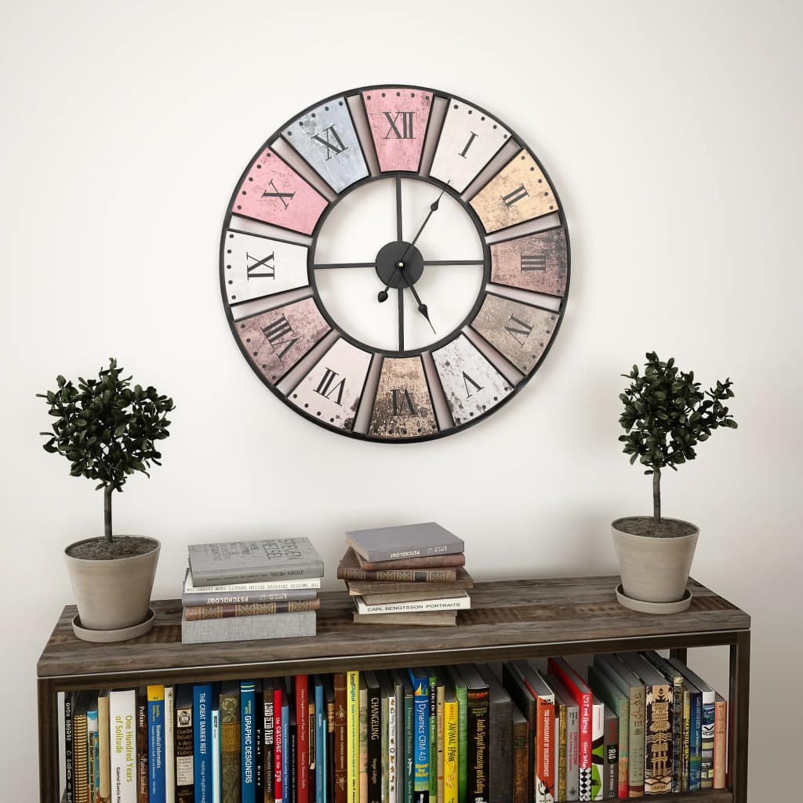 Homgoday Reloj de pared vintage con movimiento de cuarzo, 60 cm, XXL