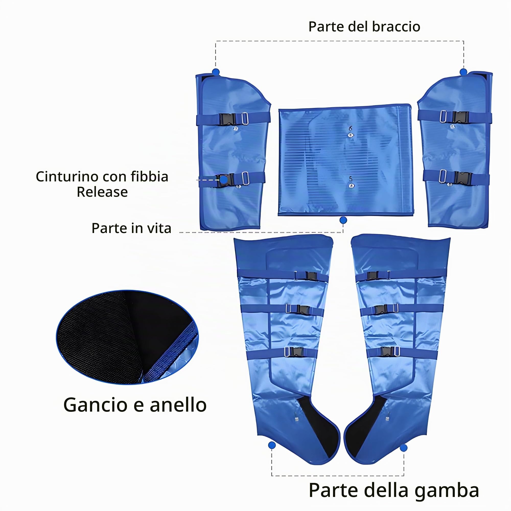 Pressoterapia Linfodrenaggio per Casa Massaggiatore Elettrico Compressione Massaggiatore Anticellulite Macchinario Macchina Linfodrenaggio Tuta Drenaggio Linfatico,Linfodrenaggio
