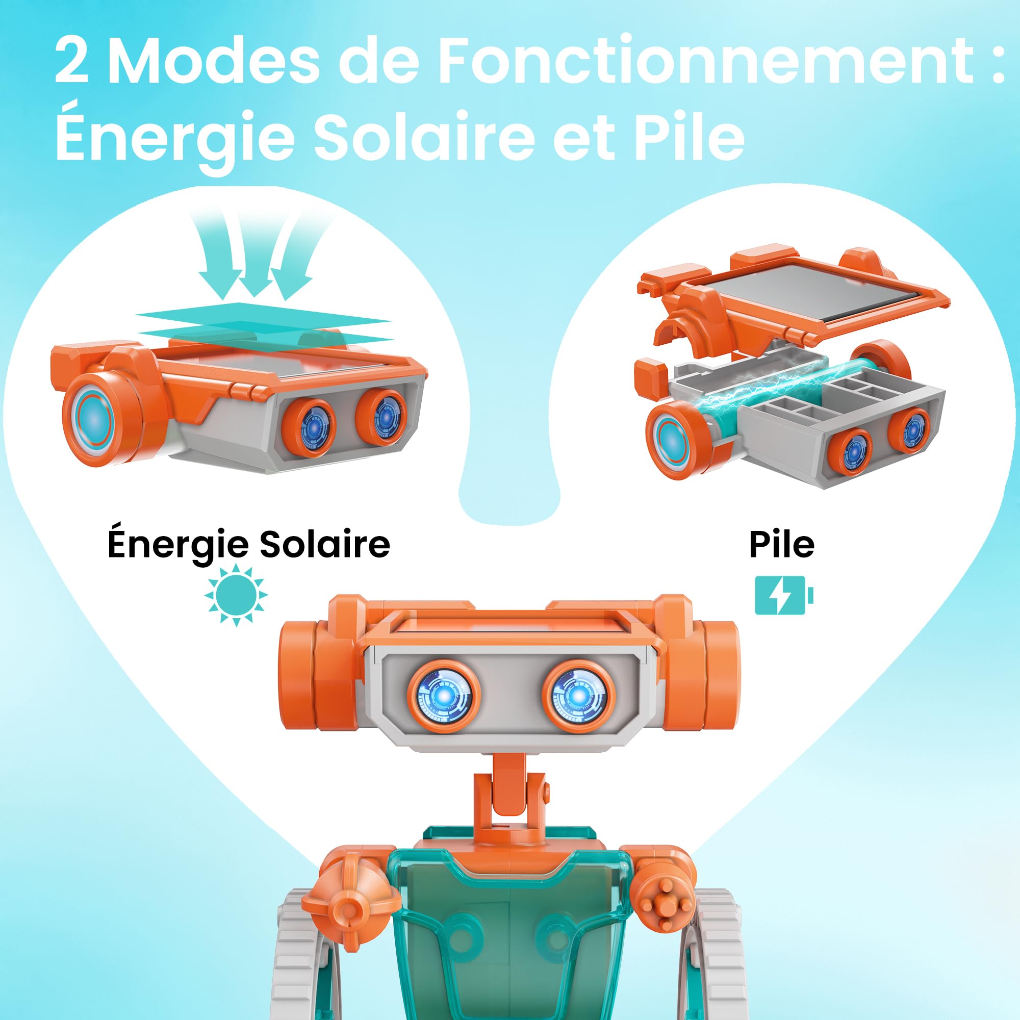 Sillbird 15 en 1 Robot Solaire, Robot Jouet Enfants, Robot Solaire Kit, Solaire Construiction Éducatif, Jouet de Construction, Cadeau pour 8 Ans et Plus, Cadeau Garçon 8 9 10 11 12 Ans, (212Pièces)