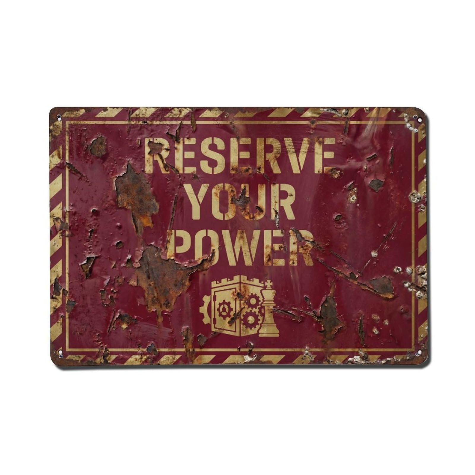 Reserve Your Power Strategic Retro Motivational Slogans Vintage Metal Tin Sign Wall Decor for Cafe, Club, Garden Metal Poster 8x12Inch