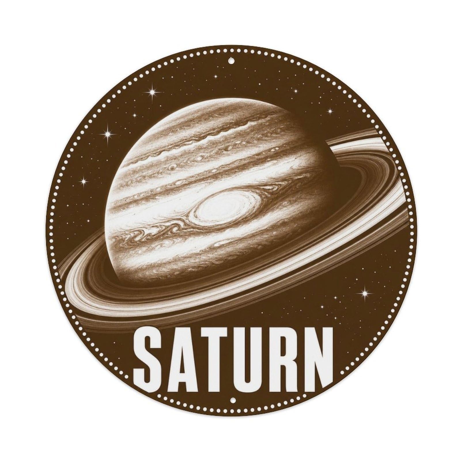 Cosmos Celestial Saturn Ringed Planet Vintage Space Metal Tin Sign