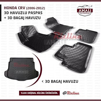 Rizline Honda Crv 2007-2012 ile uyumlu 3d Havuzlu Paspas Ve Bagaj Havuzu