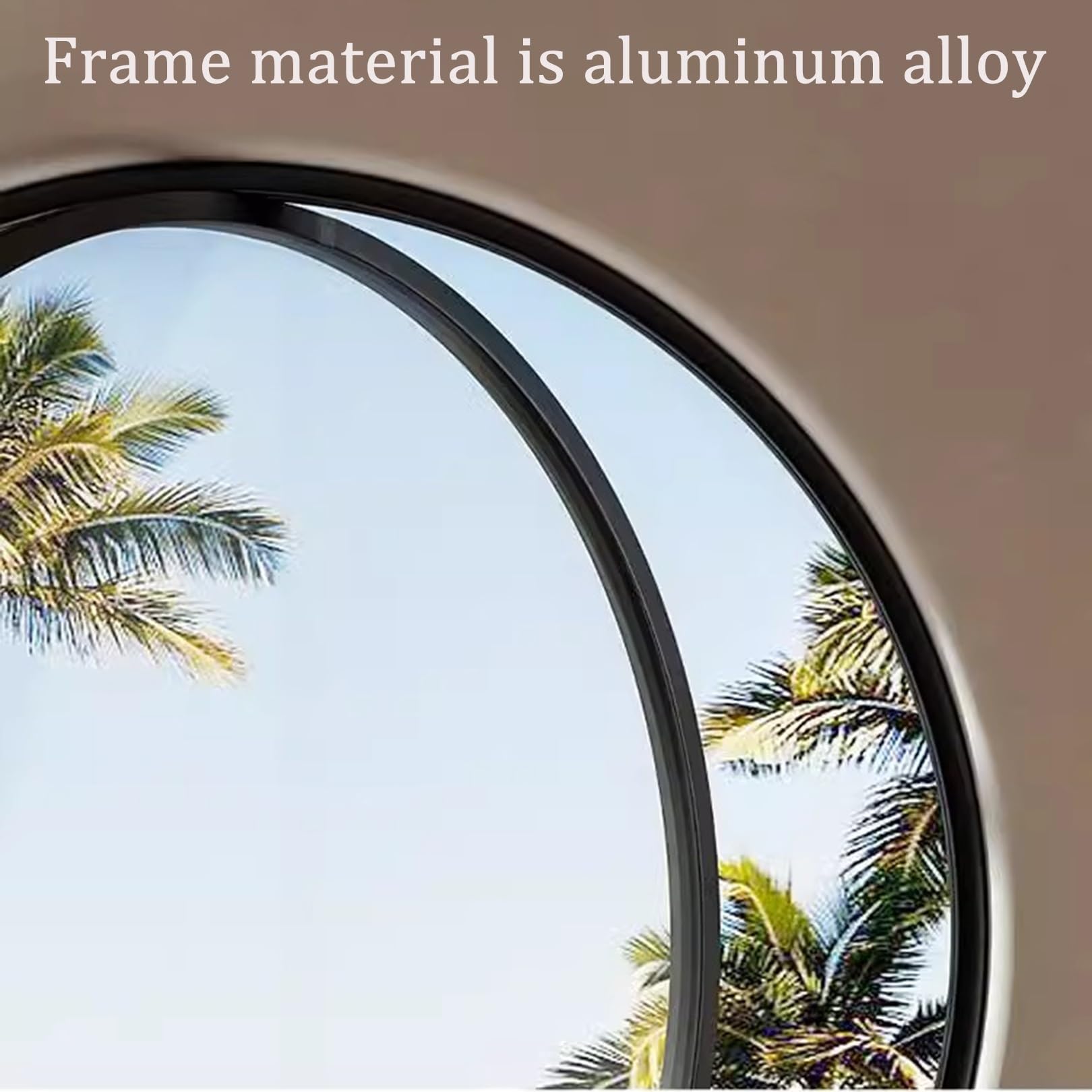 Rundfenster 360° drehbares rundes Fenster aus gehärtetem Glas Glasfenster Aluminiumlegierung(Wit,60cm/23.62in)